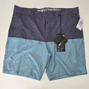 Ring of Fire Swim Board Shorts Flex Stretch Mens Gray Blue Size 34 New